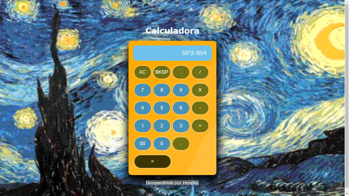 Captura do projeto Vincent's Calculator