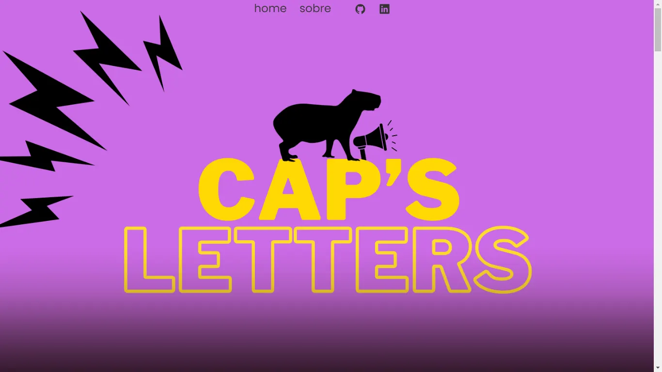Captura do projeto CAP'S LETTERS