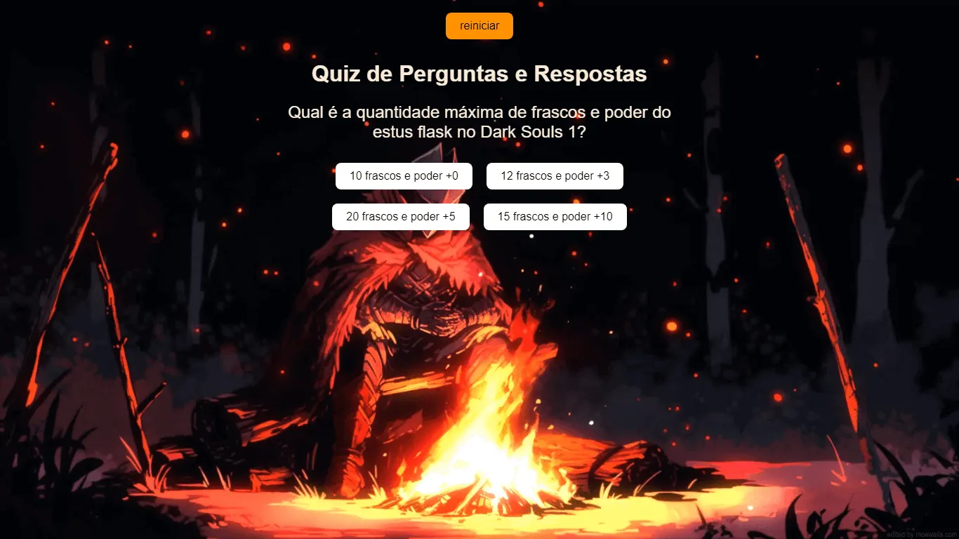 Captura do projeto Quiz Soulslike